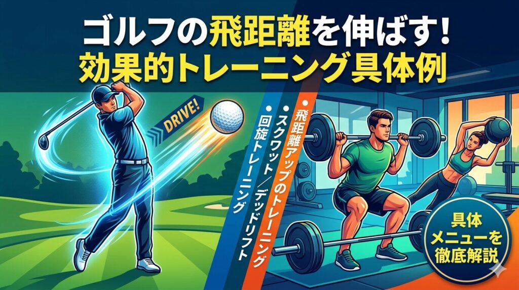 ゴルフの飛距離アップトレーニング記事のトップページ画像