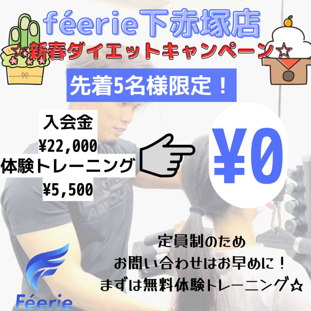 下赤塚のパーソナルジムféerie(フェリ)下赤塚店のキャンペーンバナー