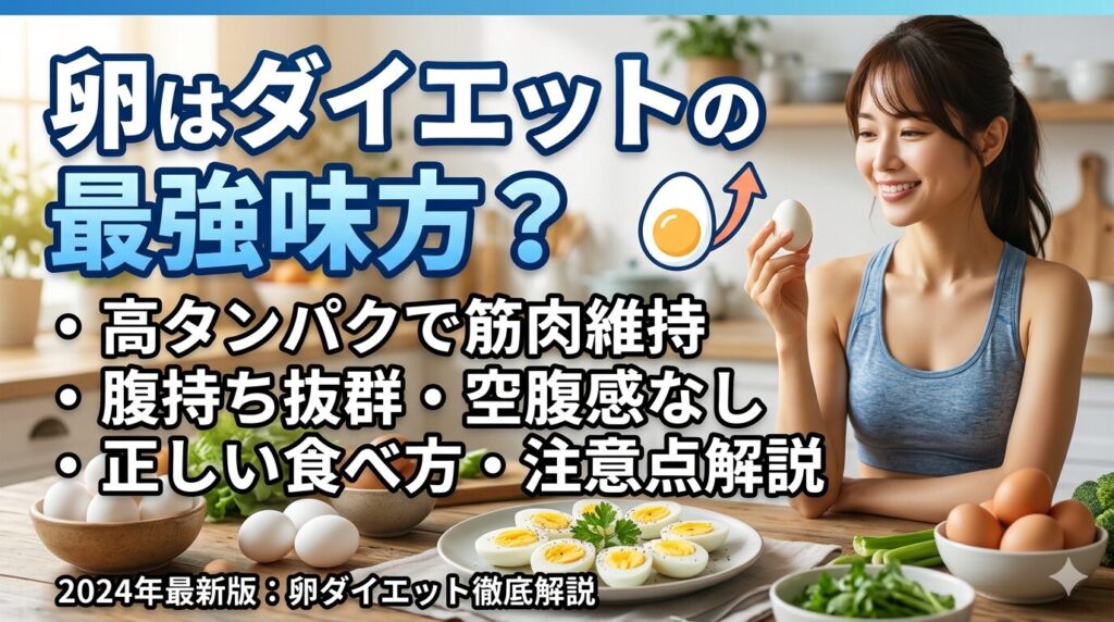 ダイエットにおける卵の効果、食べ方の記事のサムネ